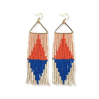 Brooke Split Diamond Beaded Fringe Earrings Coastal