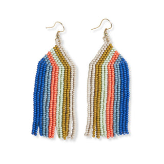 Coastal Vertical Stripe Fringe Earring