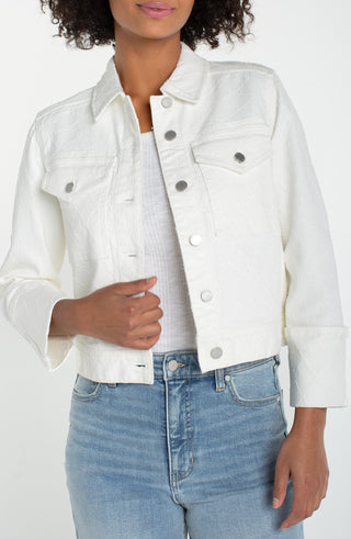 Liverpool Cropped Jacket w/Bracelet Length Cuffed Sleeve