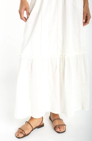 Liverpool Tiered Woven Pull-on Maxi Skirt
