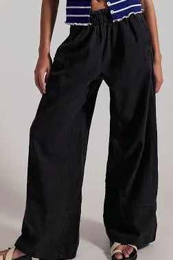 Free People Day's End Linen Pull-On Pants