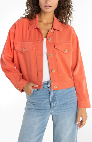 Liverpool Oversized Crop Denim Jacket