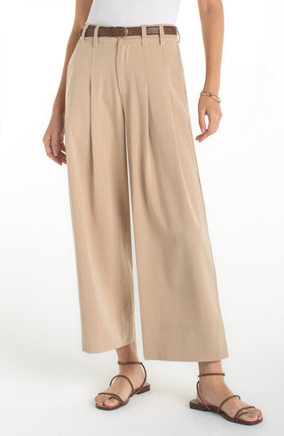 Liverpool High Rise Pleated Wide Leg Crop Trouser