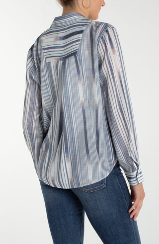 Liverpool Chambray Button Blouse