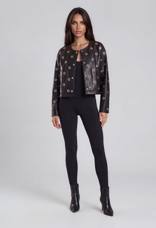 Adore Vegan Leather Grommet Jacket