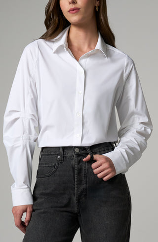 Liverpool Los Angeles Long Pleated Sleeve Button-Up