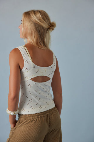 Free People Full Bloom Cotton Eyelet Cami