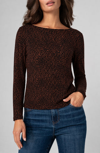 Liverpool Los Angeles Long Sleeve Boat Neck Knit Top