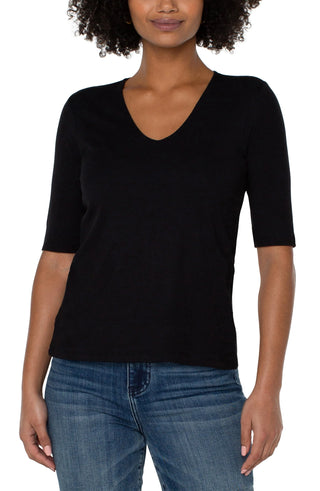 Liverpool Double Layer V-Neck Rib Top