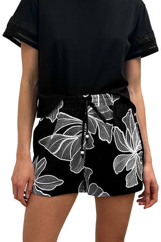 Tribal Pull On Short Drawcord Black