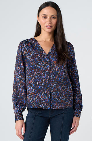 Liverpool Los Angeles Long Sleeve Woven Blouse with Neck Tie