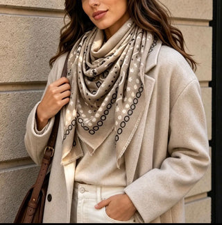 Large Bandana Print Scarf