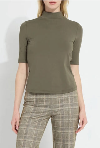 Lysse Clara Mockneck Elbow Sleeve Top