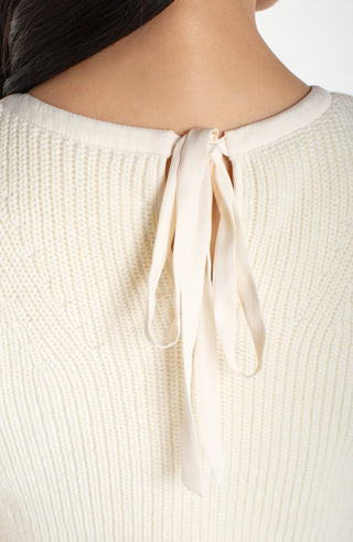 Liverpool Sleeveless Tie Back Sweater Woven Dress