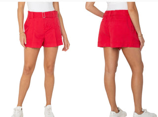 Liverpool Pleated Trouser Short With Belt