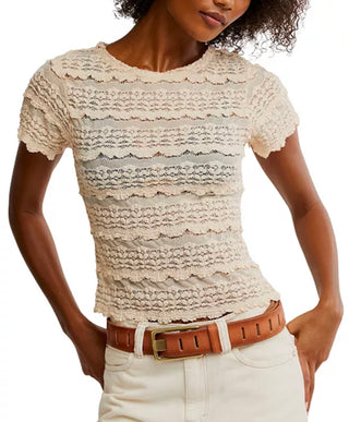 Free People Angelina Lace Tee