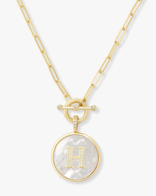 Melinda Maria Love Letter Medallion Necklace