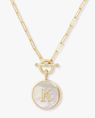 Melinda Maria Love Letter Medallion Necklace