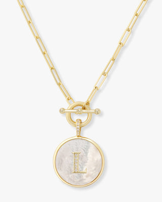 Melinda Maria Love Letter Medallion Necklace