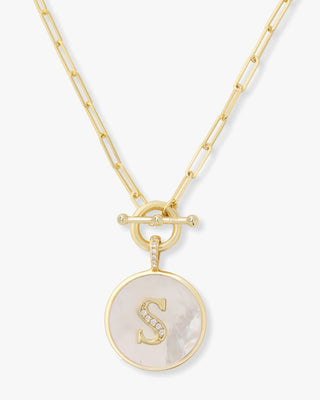 Melinda Maria Love Letter Medallion Necklace