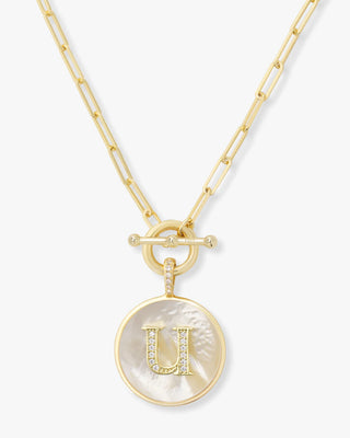 Melinda Maria Love Letter Medallion Necklace