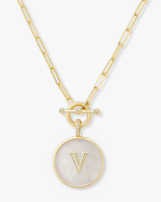 Melinda Maria Love Letter Medallion Necklace