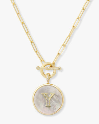 Melinda Maria Love Letter Medallion Necklace