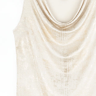 Clara Sunwoo Metallic Shimmer - Cowl Neck Draped Tank