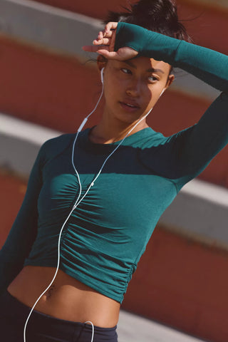 Free People Movement Tempo Ruched Long Sleeve