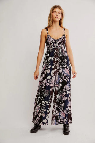 Free People Melrose Smocked Wide Leg Jumpsuit