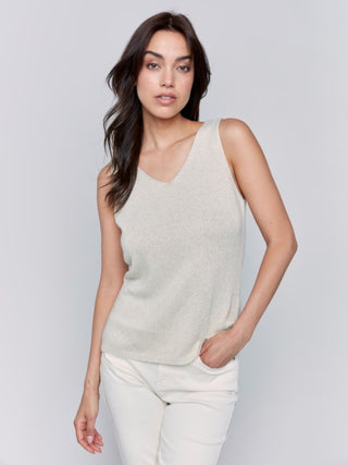 Charlie B  Metallic Lurex Knit Cam
