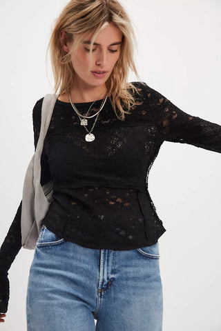 Free People Lace Layering Long Sleeve