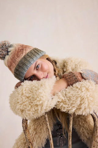 Free People Rainbow Run Hat + Glove Set