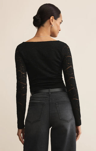 Z Supply Nightfall Lace Bodysuit Black