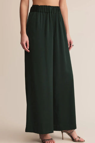 Z Supply Isolde Satin Pant Garland Green