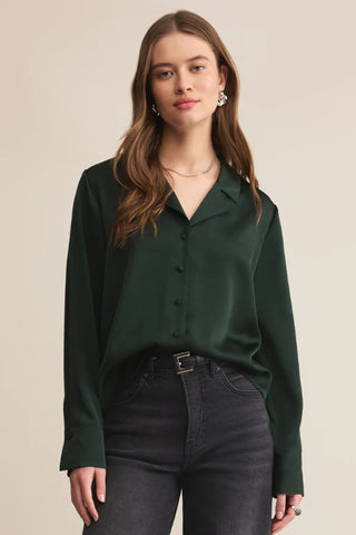 Z Supply Ana Satin Button Up