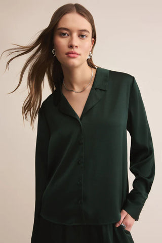 Z Supply Ana Satin Button Up