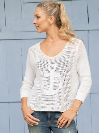 Wooden Ships Crochet Anchor 3/4 Sleeve
