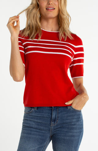 Liverpool Stripe Short Sleeve Sweater