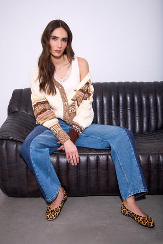 Tribal Blue Thread Two Tone Straight Leg Denim