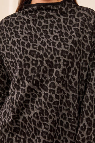 Tribal Long Sleeve Mock Neck Top