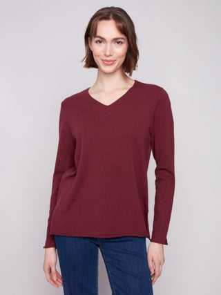 Charlie B Basic V-Neck Sweater