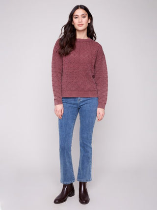 Charlie B Cold Dye Pointelle Sweater