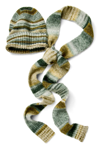 Striped Beanie & Scarf Set