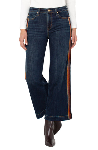 Liverpool Stride Wide Leg Jeans With Velvet Trim