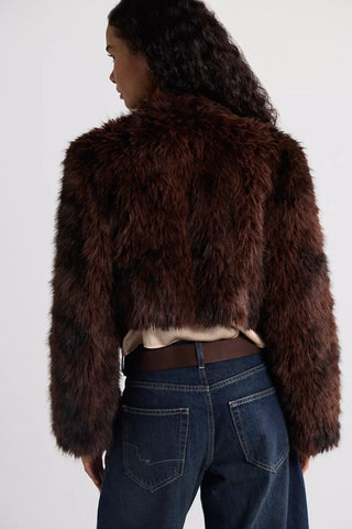 Free People Supernova Cropped Faux Fur Jacket