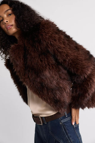 Free People Supernova Cropped Faux Fur Jacket
