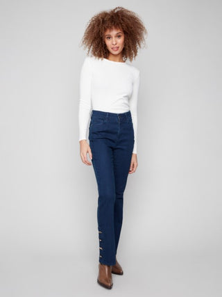Charlie B Bootcut Jeans With Gem Buttons