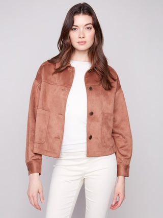 Charlie B Short Faux Suede Jacket