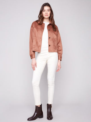 Charlie B Short Faux Suede Jacket